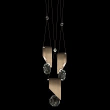 ARIA 6 Light 16" Wide Integrated LED Crystal Multi Light Pendant with Shade