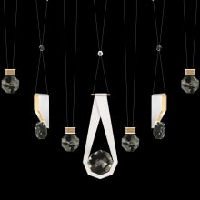 ARIA 14 Light 60" Wide Integrated LED Crystal Pendant with Shades