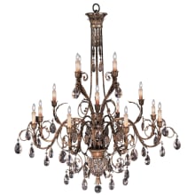 A Midsummer Night's Dream Sixteen-Light Three-Tier Chandelier with Delicate Lines and Crystal Accents