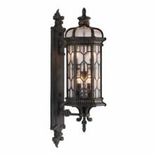 Devonshire 4 Light 32" High Outdoor Wall Sconce with Seedy Glass Shade