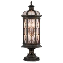 Devonshire 4 Light 35" High Outdoor Pier Mount Light with Seedy Glass Shade