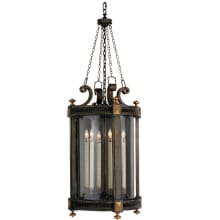 Beekman Place Five-Light Outdoor Pendant with Hand-Blown Seedy Glass Shade