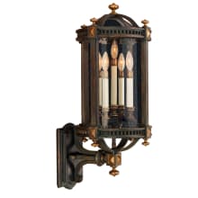 Beekman Place Five-Light Outdoor Wall Sconce with Hand-Blown Seedy Glass Shade