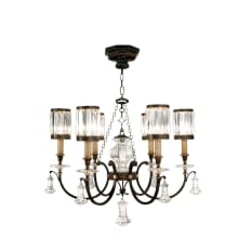 Eaton Place Six-Light Single-Tier Chandelier with Channel-Set Crystal Diffusers and Crystal Accents