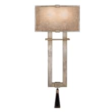 Singapore Moderne Silver Two-Light Wall Sconce with Mica Diffuser Panels