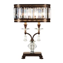 Eaton Place Two-Light Table Lamp with Inline Dimmer Switch and Channel-Set Crystal Diffuser and Crystal Accents