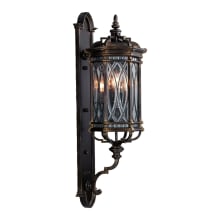 Warwickshire Four-Light Outdoor Wall Sconce with Beveled Leaded Glass Panels