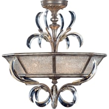 Beveled Arcs 26" Diameter Three-Light Semi-Flush Mount Beveled Crystal Ceiling Fixture