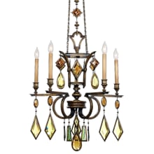 Encased Gems Five-Light Single-Tier Chandelier with Multi-Color Crystal Accents
