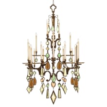 Encased Gems Twenty-Four-Light Three-Tier Chandelier with Multi-Color Crystal Accents