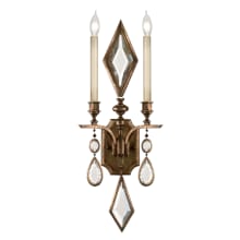 Encased Gems Two-Light Wall Sconce with Clear Crystal Accents