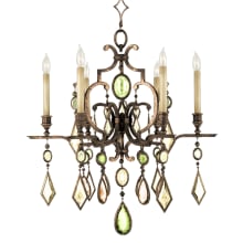 Encased Gems Six-Light Single-Tier Chandelier with Multi-Color Crystal Accents