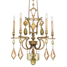 Encased Gems Five-Light Single-Tier Chandelier with Multi-Color Crystal Accents