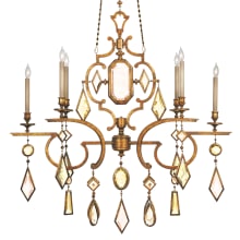 Encased Gems Six-Light Single-Tier Chandelier with Multi-Color Crystal Accents