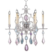 Encased Gems Six-Light Single-Tier Chandelier with Multi-Color Crystal Accents