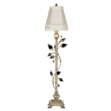 Crystal Laurel Single-Light Buffet Lamp with Inline Dimmer Switch and Bold-Cut Stylized Crystal Leaves