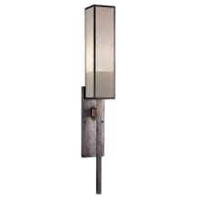 Perspectives Silver Single-Light Wall Sconce with Multi-Tonal White Crepe Shades