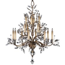 Crystal Laurel Sixteen-Light Three-Tier Chandelier with Bold-Cut Stylized Crystal Leaves