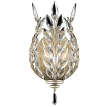 Crystal Laurel Single-Light Wall Sconce with Bold-Cut Stylized Crystal Leaves