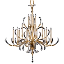 Beveled Arcs Gold Sixteen-Light Two-Tier Beveled Crystal Chandelier