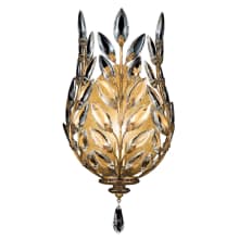 Crystal Laurel Gold Single-Light Wall Sconce with Bold-Cut Stylized Crystal Leaves