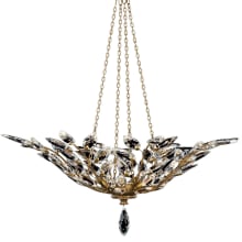 Crystal Laurel Gold Four-Light Foyer Pendant with Bold-Cut Stylized Crystal Leaves