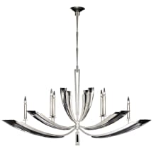 Vol de Cristal Six-Light Two-Tier Chandelier with Tapered Beveled Crystals