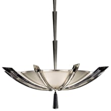 Vol de Cristal 28" Diameter Three-Light Bowl Pendant with Tapered Beveled Crystals