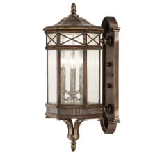 3 Light Outdoor Wall Sconce in Antique Bronze Finish from the Holland Park Collection