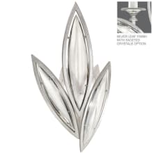 2 Light ADA Wall Sconce in Platinized Silver Leaf Finish with Hand-Cut Faceted Crystals from the Marquise Collection