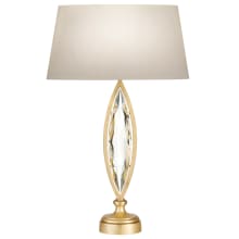 1 Light Accent Table Lamp in Florentine Brushed Gold Leaf Finish with Hand-Cut Faceted Crystals from the Marquise Collection