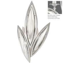 2 Light ADA Wall Sconce in Platinized Silver Leaf Finish with Hand-Cut Faceted Crystals from the Marquise Collection