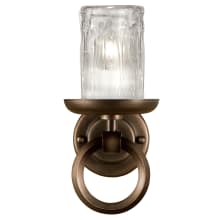 Liaison Single-Light Wall Sconce with Bold Metal Accents and Hand-Blown Glass Shade