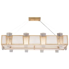 Crownstone 16 Light 52" Wide Linear Chandelier with Linen Shade