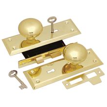 Double Cylinder Brass and Steel Keyed Entry Mortise Lock Knobset