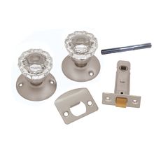 2-3/8" Backset Glass Passage Door Knobset with Latch and Rosettes