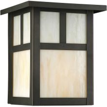 Single Light 7" Tall Outdoor Wall Sconce with Clear Seeded Glass Panels