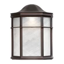 Single Light 10" Tall Outdoor Flush Mount Wall Sconce with White Acrylic Panel