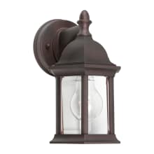 Single Light 10" Tall Outdoor Wall Sconce with Clear Beveled Glass Panels