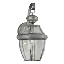 Single Light 14" Tall Outdoor Wall Sconce with Clear Beveled Glass Panels