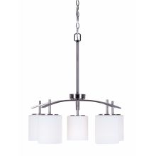 5 Light 22.25" Wide Chandelier with Satin Opal Glass Shades