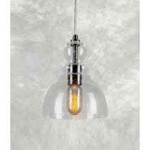 Single Light 7" Wide Mini Pendant with Clear Seeded Glass Shade