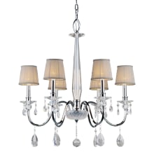 6 Light 29" Wide Chandelier with Fabric Shades