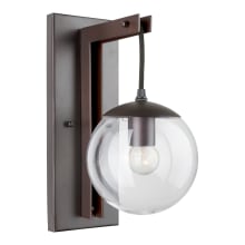 Single Light 13" Tall Wall Sconce with Clear Globe Glass Shade