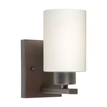 Single Light 8" Tall Wall Sconce with a Cylinder Glass Shade