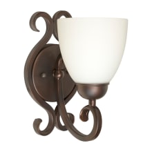 Single Light 10" Tall Wall Sconce with White Glass Shade