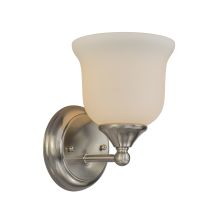 8" Tall 1 Light Bathroom Sconce with Satin Opal Glass Shade