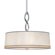 3 Light 17" Wide Pendant with Fabric Shade
