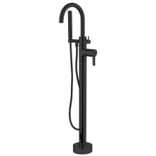 Brera Floor Mounted Tub Filler with Built-In Diverter - Includes Hand Shower