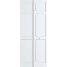 Classic 24 Inch by 80 Inch Double Hip 6 Panel Interior Bifold Door with Installation Hardware